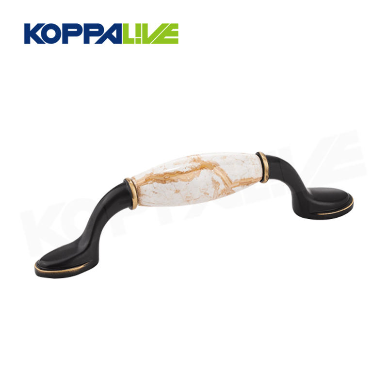 Koppalive Retro Solid Brass Dresser Drawer Pull Kitchen Cabinet Door Handle Antique Bronze Ceramic Furniture Handles