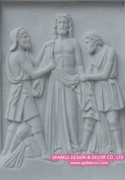 Church Religious Hand Carved White Marble Relief Panels for Sale