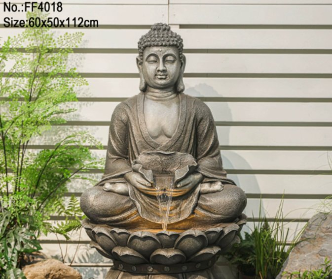 Indoor Buddha Statue with Lotus Pedestal Zen Ornaments Buddha Decor Gifts