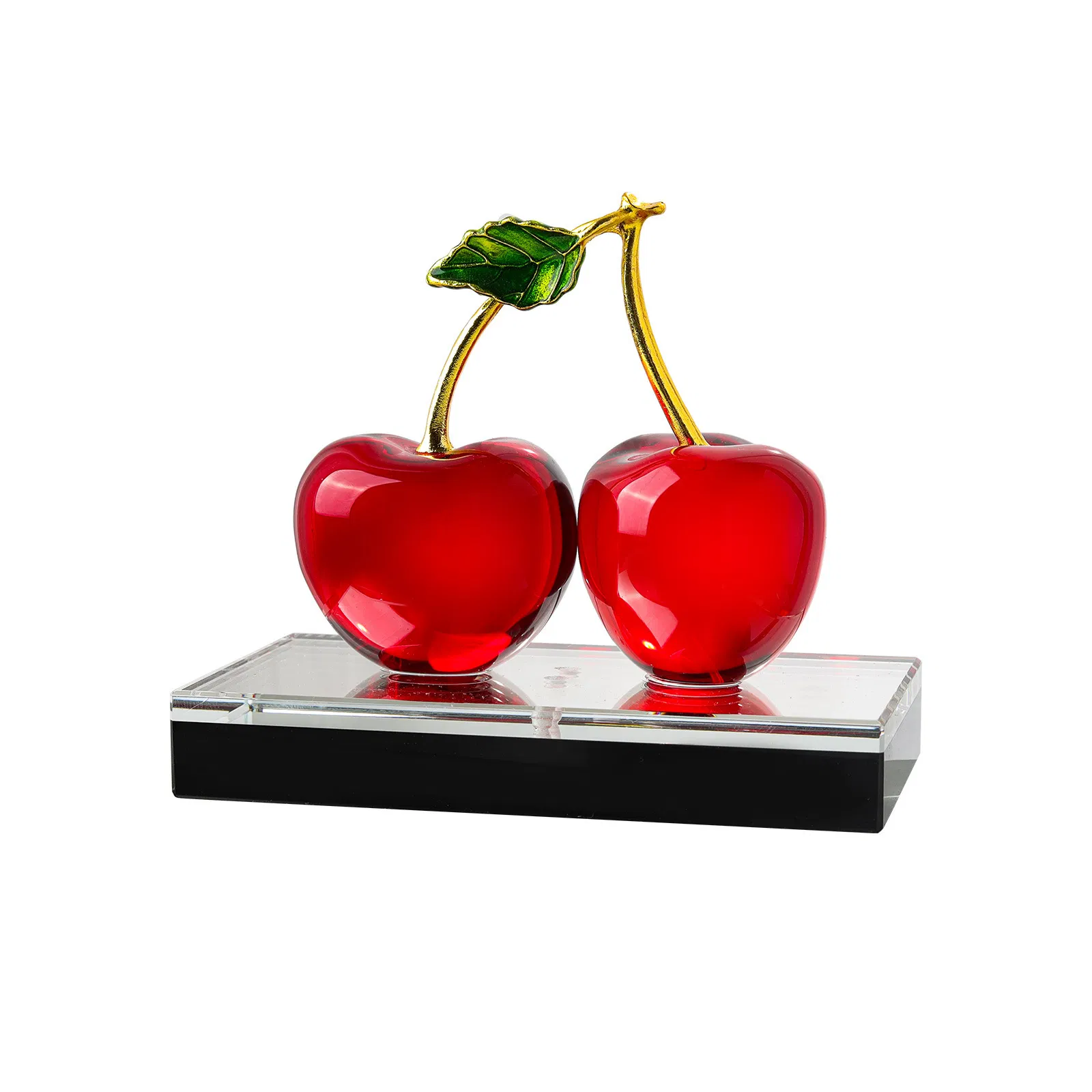 11cm Cherry Model Crystal Crafts Pairs Desktop Living Room Car Ornaments Personalized Gift