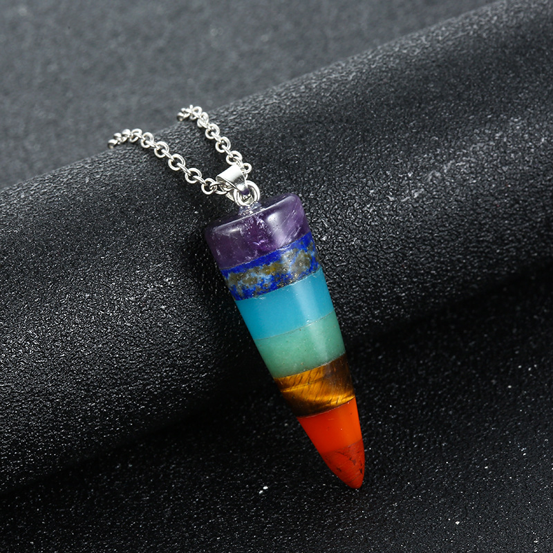Natural Crystal Pendulum Hexagon Prism Bullet-Cut Faceted Cone Chakra Healing Decor