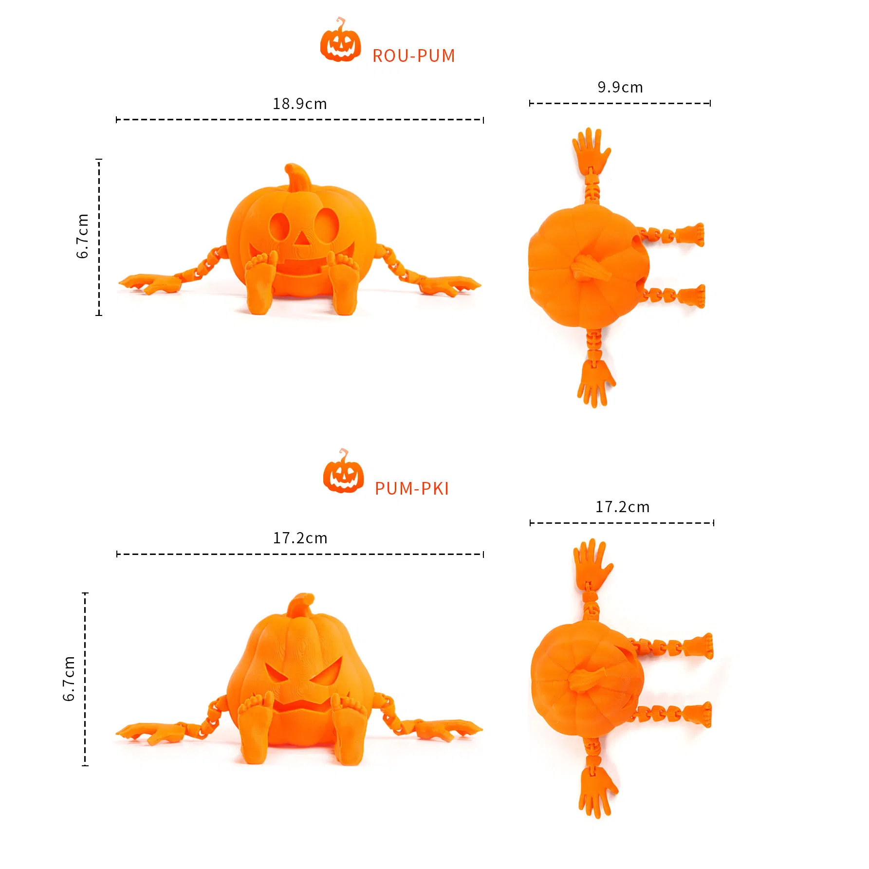 Custom 3D Printing Pumpkin Man Model Halloween Series Desktop Ornaments