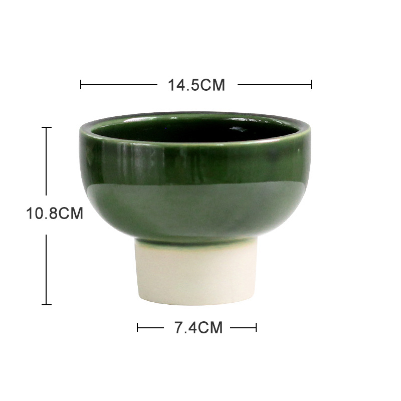 Unique Tall Ceramic Planter with Creative Glaze Finish