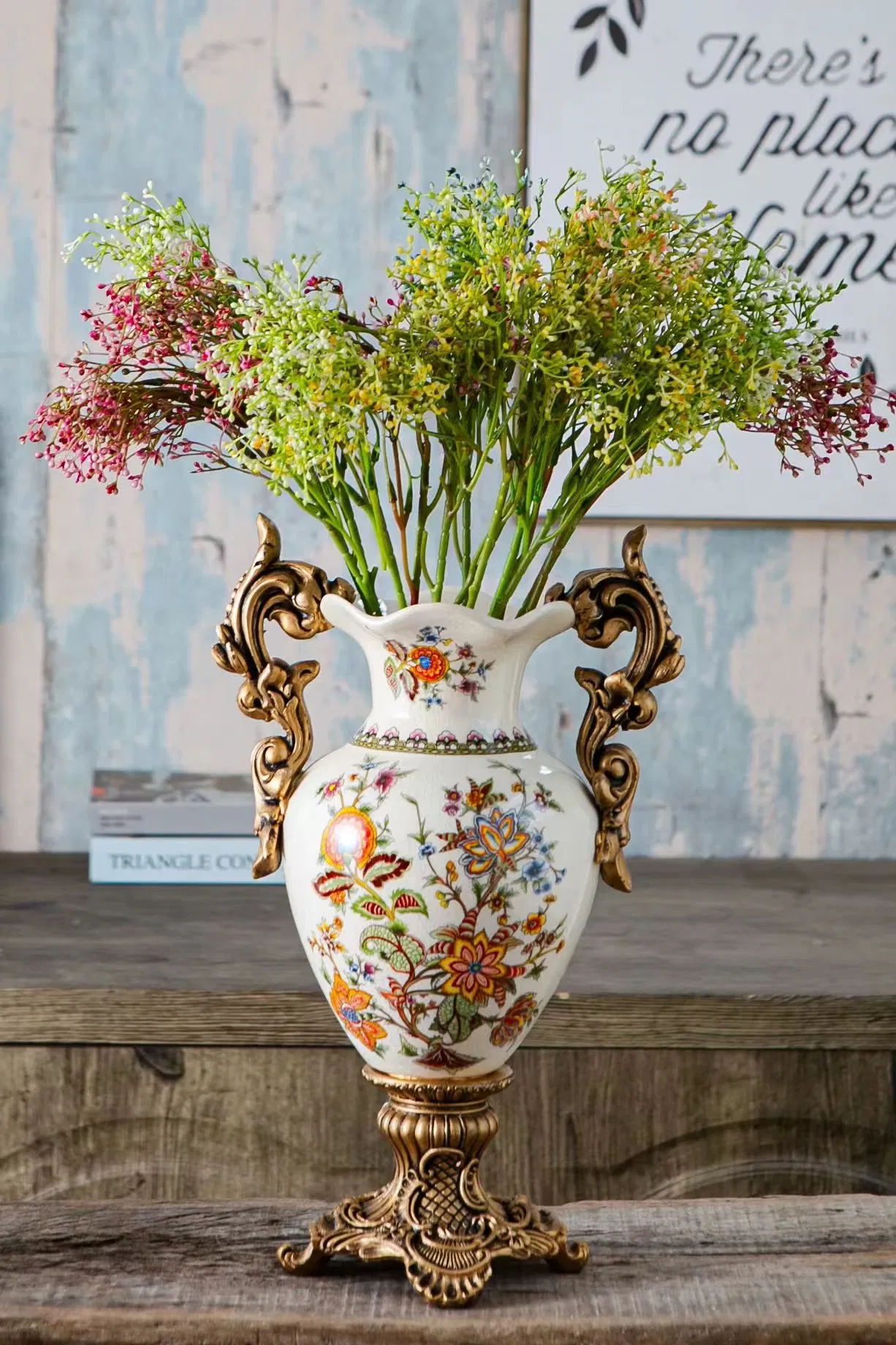 French Rococo Style Ceramic Vase with Gilded Bronze Mounts