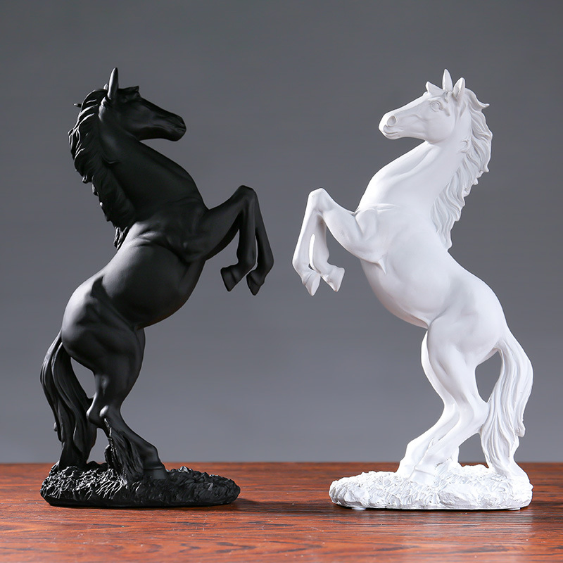 12.6inch 32cm Home Resin Horse Ornament Wine Cooler Office Desktop Decoration Housewarming Gift