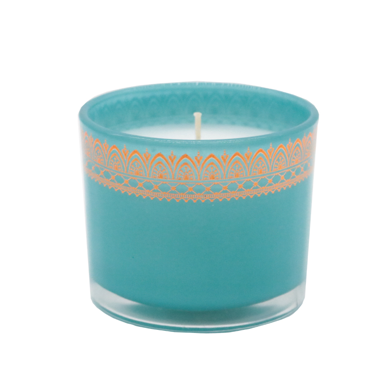 Festive Scented Glass Candle with Gold Accents