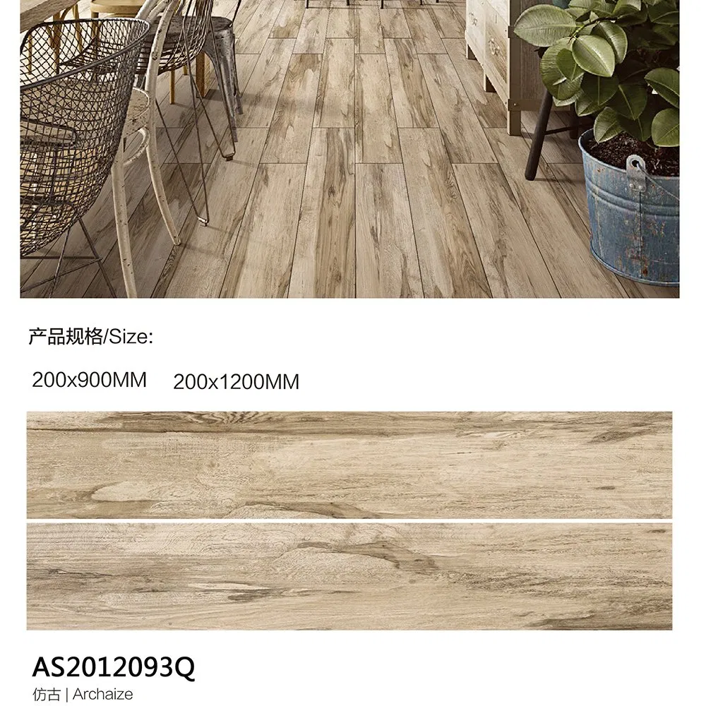 Full Body Ceramic Wood Grain Antique Matte Anti-Slip Floor Tiles