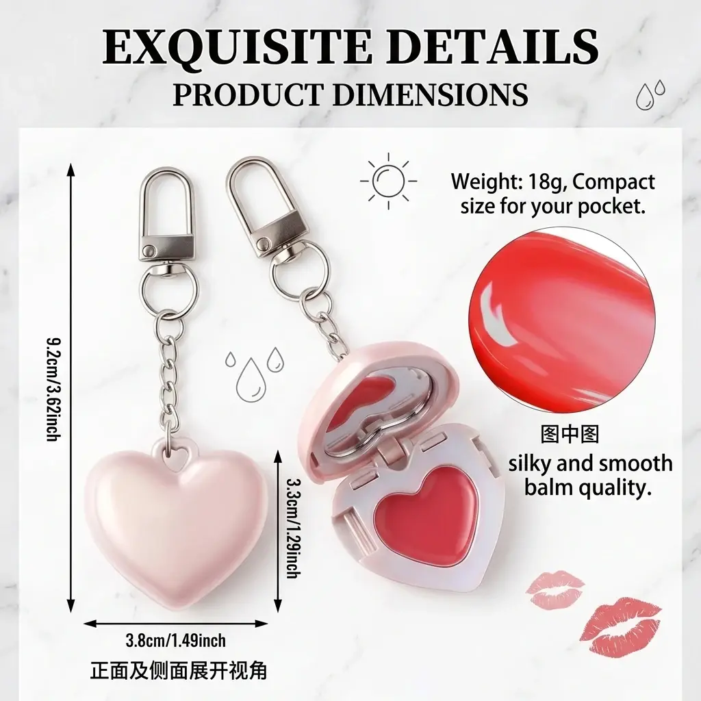 Custom Portable Heart Blush Keychain Balm OEM Supplier, Manufacturers