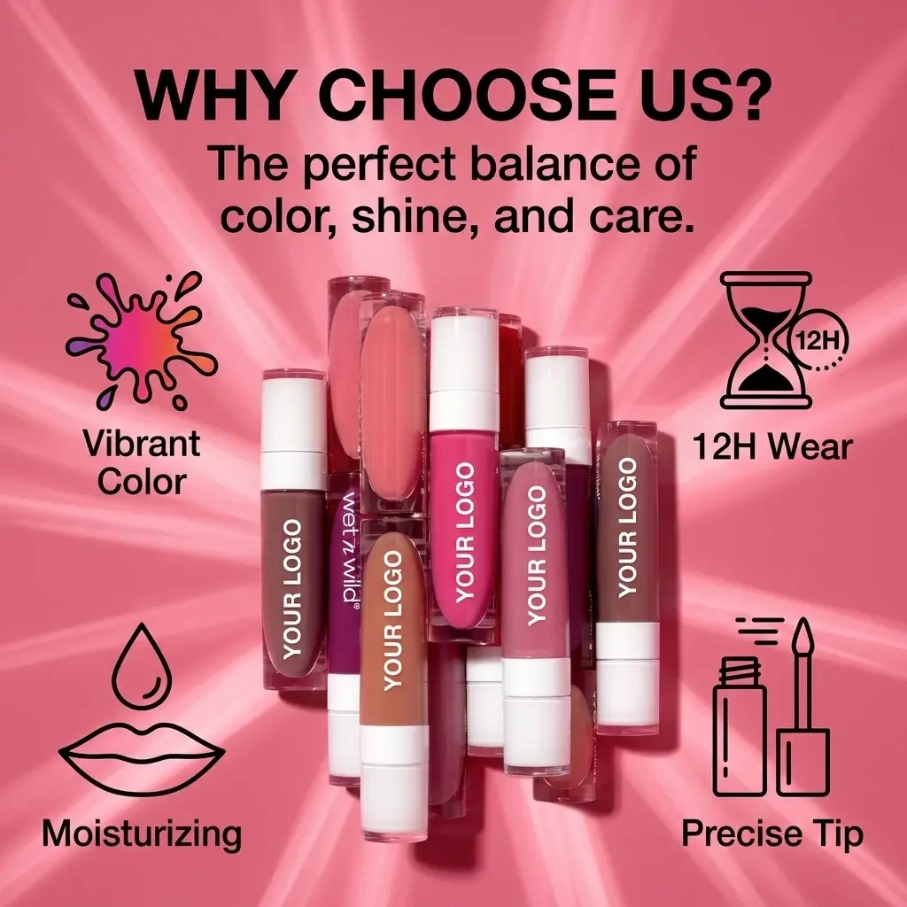 Custom Shimmer High-Shine Liquid Lipstick OEM Suppliers, Supplier