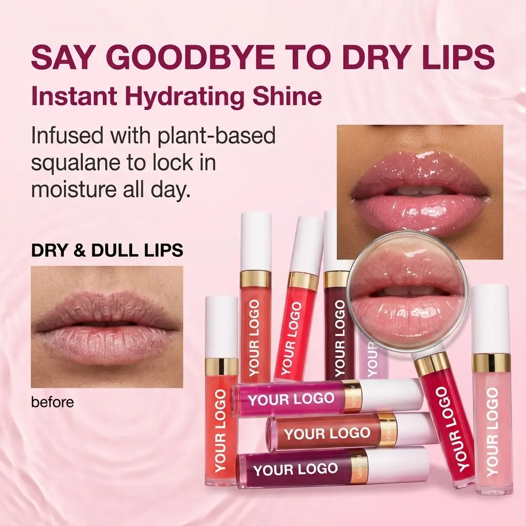 Custom Plant-Based Squalane Lip Oil OEM Suppliers, Factories