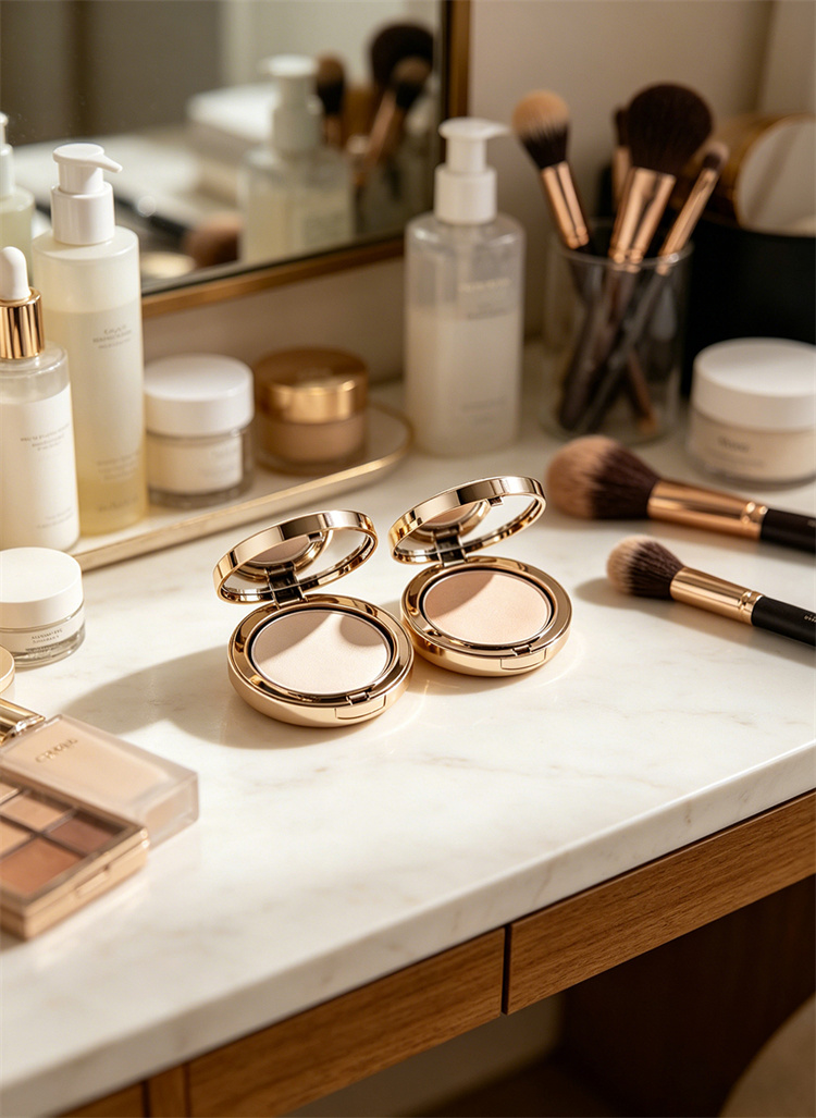Pressed powder texture detail