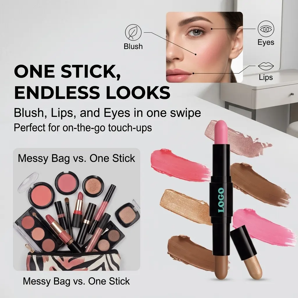 OEM Dual Blush Highlighter Stick OEM Suppliers, Manufacturers