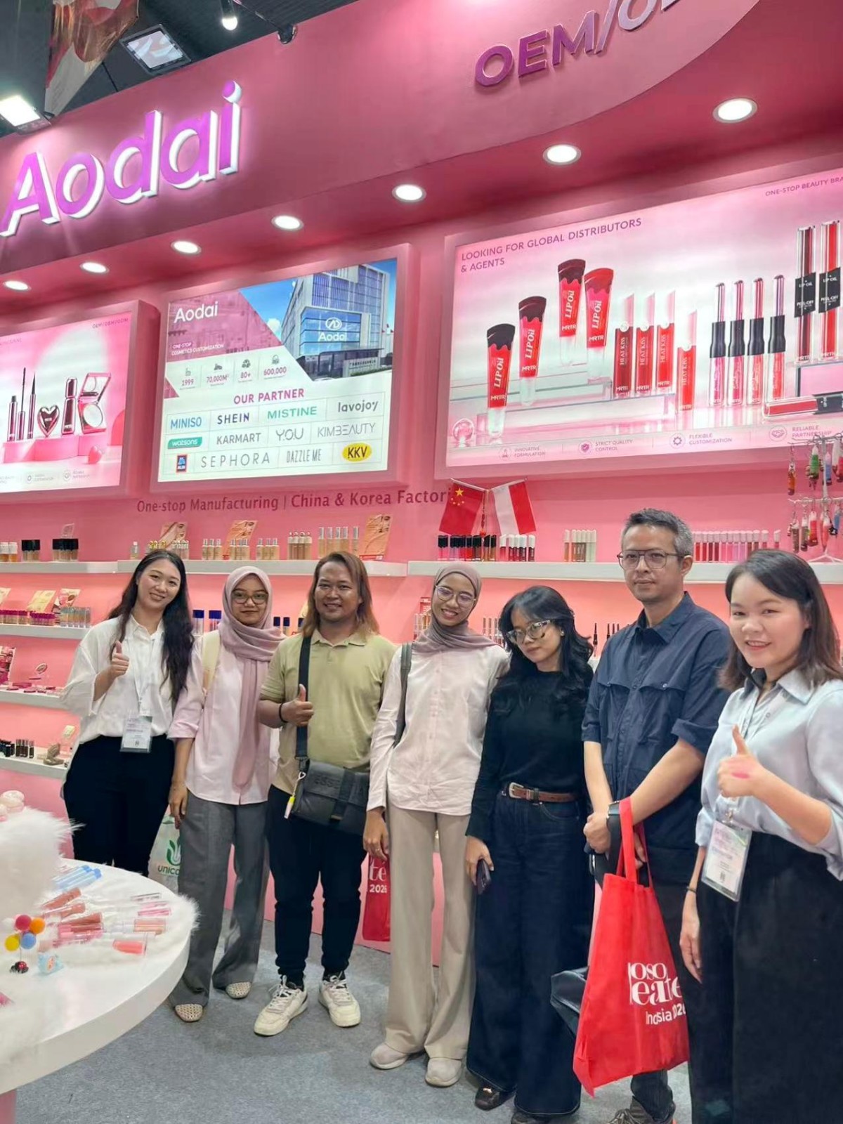 Aodai booth at Indonesia beauty trade show