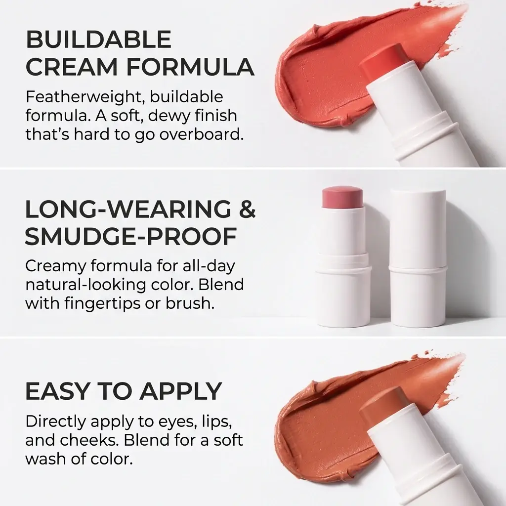 ODM High Pigment Vegan Cream Blush Stick OEM Manufacturers, Factories