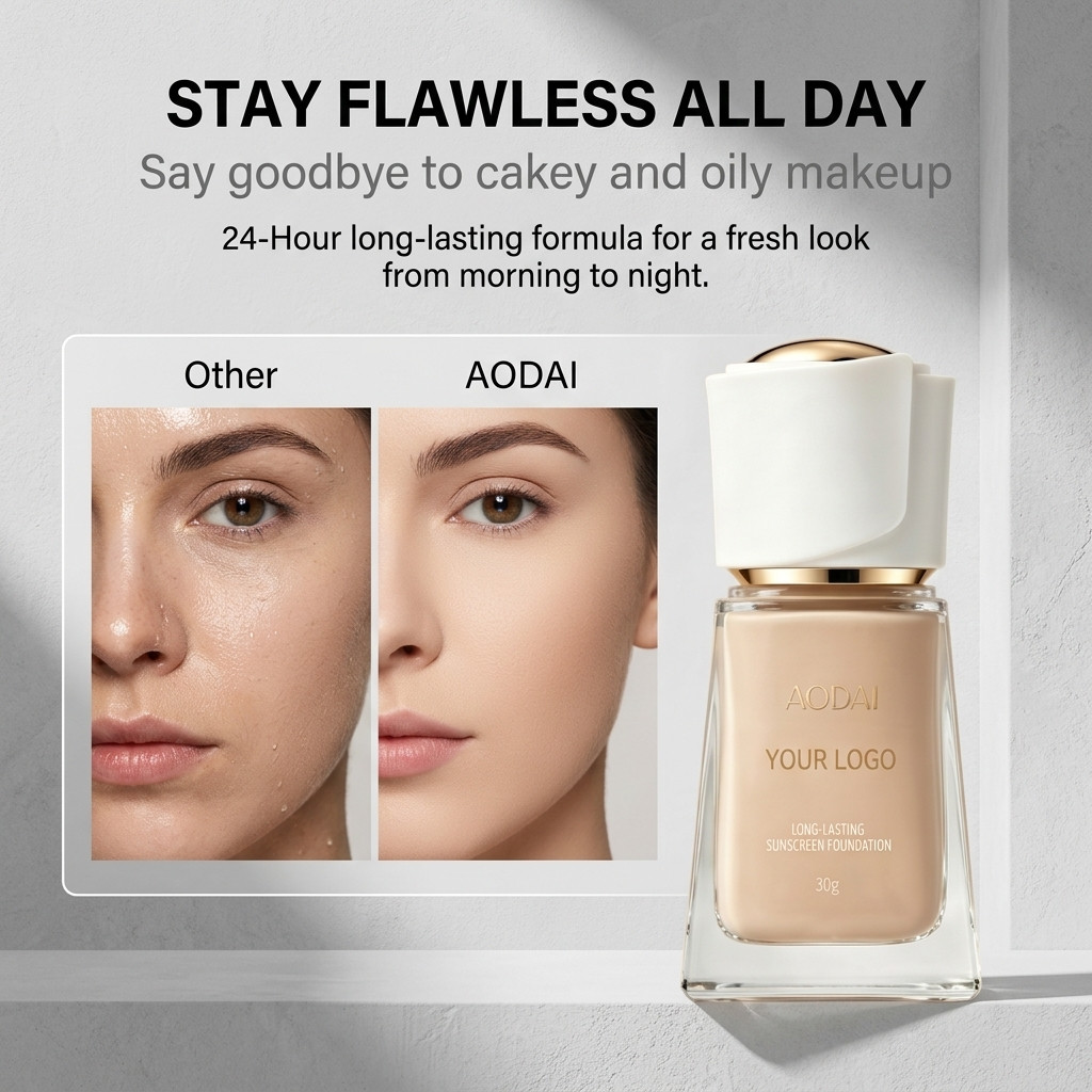 Sunscreen foundation texture detail
