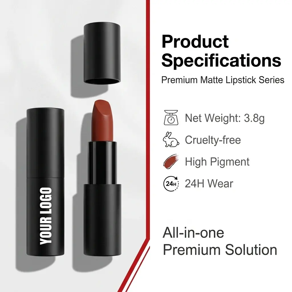 OEM China Satin Matte Lipstick Suppliers - Long-Wear Factory Formula for All Skin Tones, Anti-Transfer & Smudge-Proof Factory, Supplier