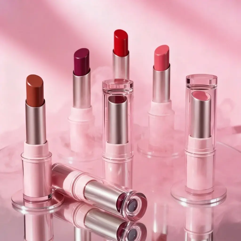 Custom Pink Case Luminous Glossy Lip Balm Lipstick OEM Factory, Supplier