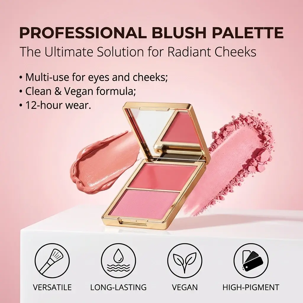 ODM 12 Color Cream Blush Palette OEM Factory, Manufacturers