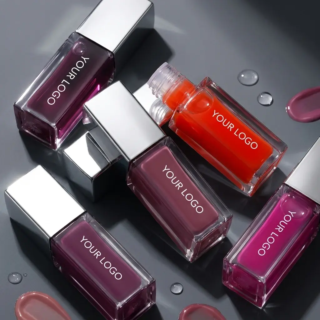 Custom Silver Square‑Bottle Tinted Lip Stain OEM Manufacturers, Manufacturer