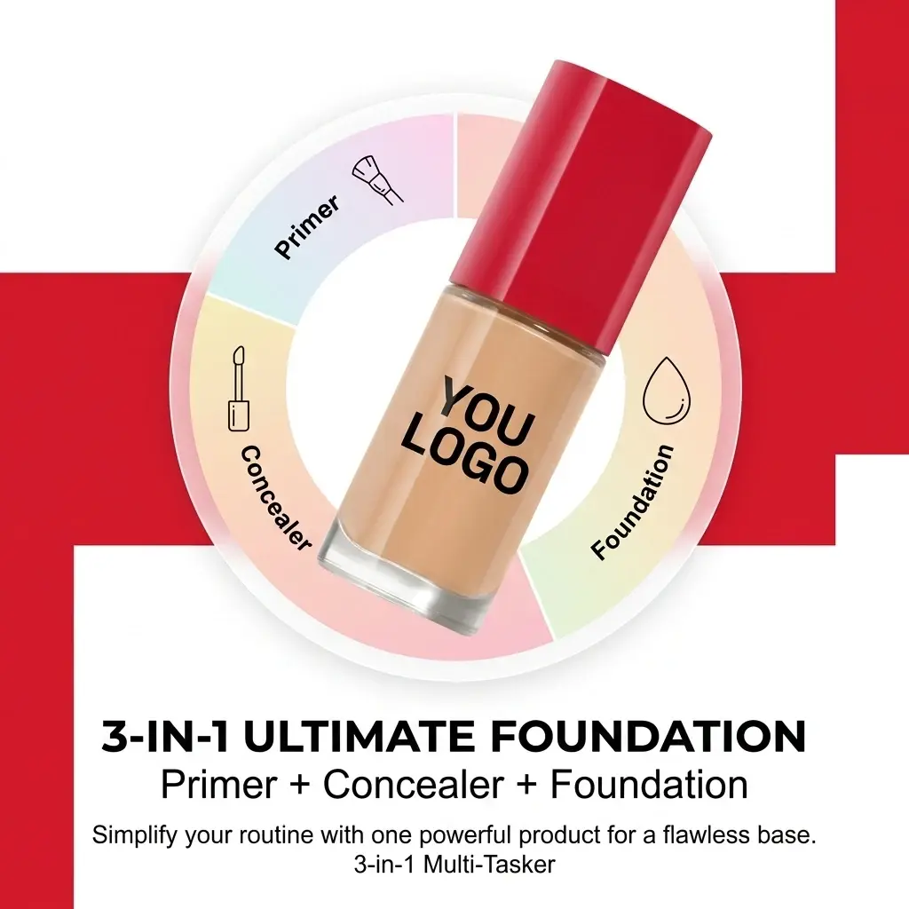 OEM 3-in-1 Matte Waterproof Foundation OEM Suppliers, Manufacturer