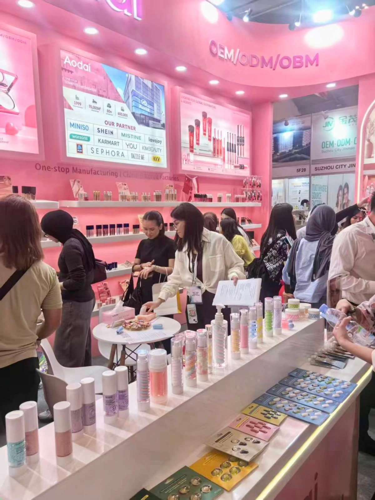 Product display at Aodai stand in Indonesia