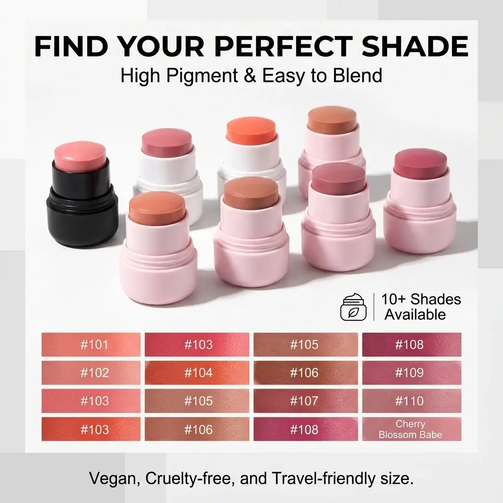 Custom Vegan Cute Tinted Pink Cream Blush Stick OEM Factory, Manufacturers