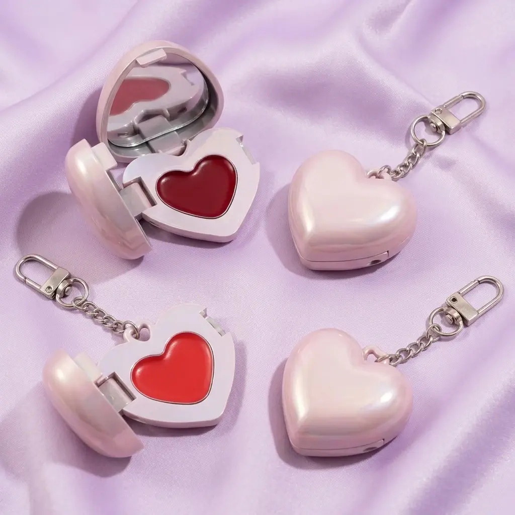 Custom Portable Heart Blush Keychain Balm OEM Supplier, Manufacturers