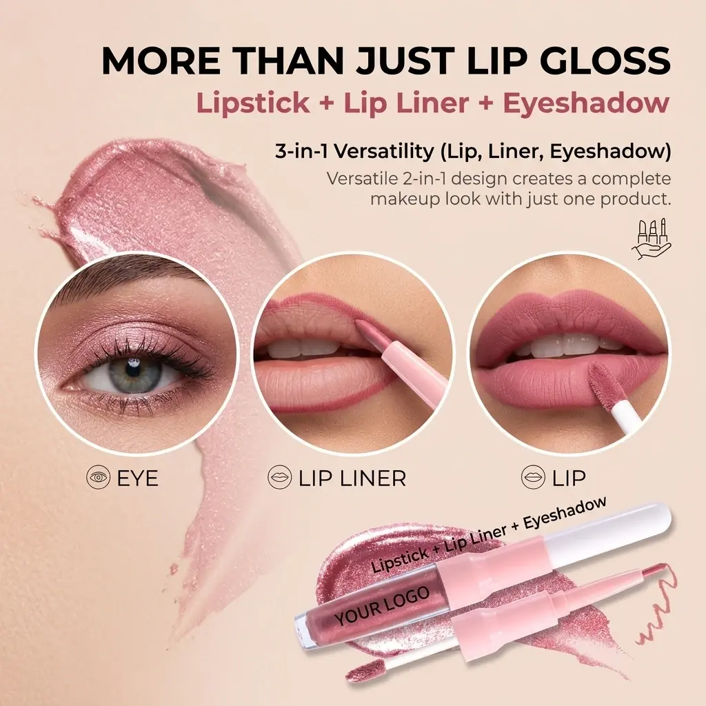 Custom 2-in-1 Metallic Lipstick & Lip Liner OEM Suppliers, Supplier