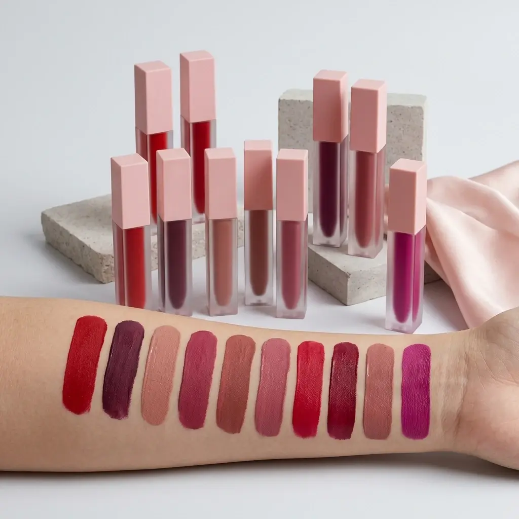 Custom Pink‑cap Frosted Square Matte Liquid Lipstick OEM Manufacturers, Manufacturer