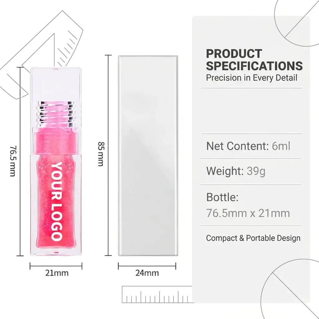 OEM 7‑Color Shimmer Square Lip Oil OEM Manufacturer, Factories
