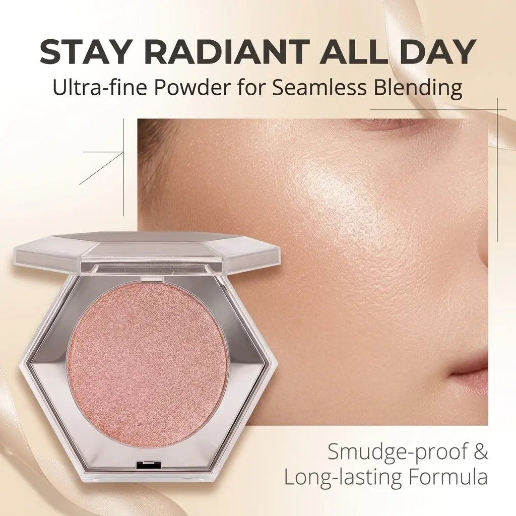 Custom 8-Color Hexagonal Powder Box Highlighter OEM Factory, Suppliers