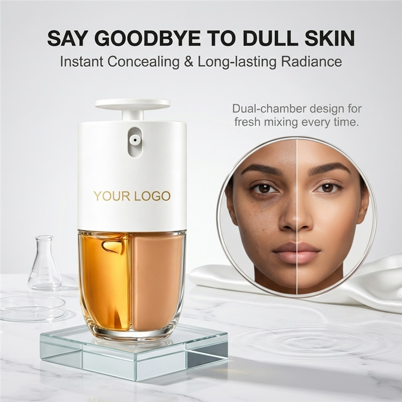 Dual-chamber foundation cream texture detail