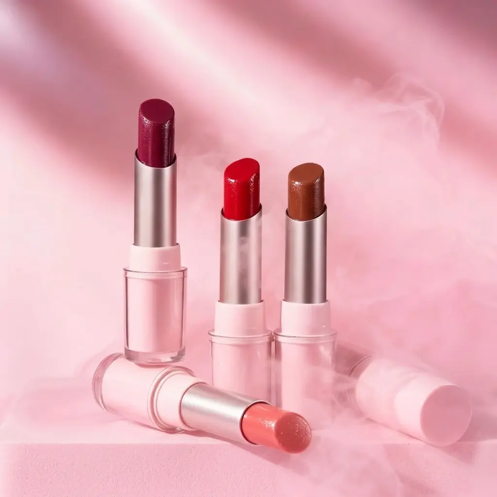 Custom Pink Case Luminous Glossy Lip Balm Lipstick OEM Factory, Supplier