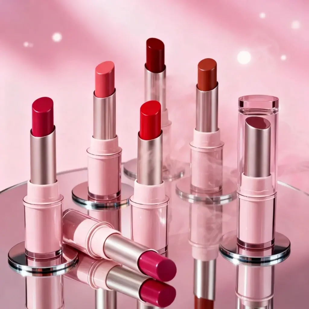 Custom Pink Case Luminous Glossy Lip Balm Lipstick OEM Factory, Supplier