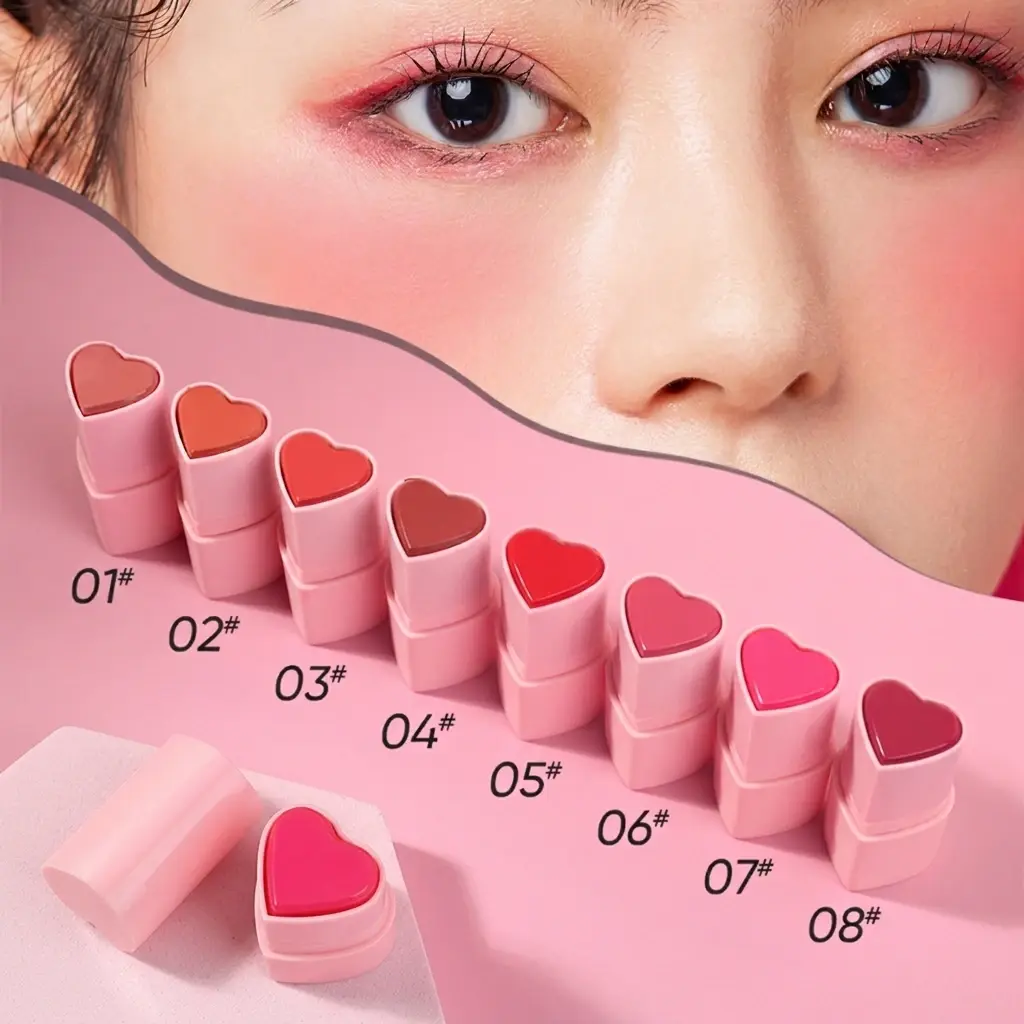 OEM Heart Shape Organic Cream Blush Stick OEM Suppliers, Manufacturer