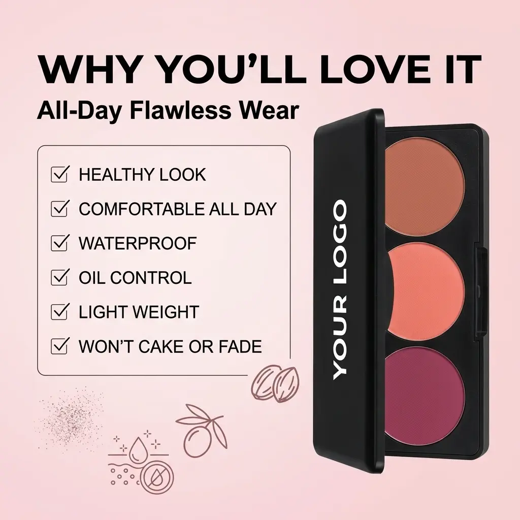 OEM Trio Color Blush Palette OEM Factory, Manufacturer