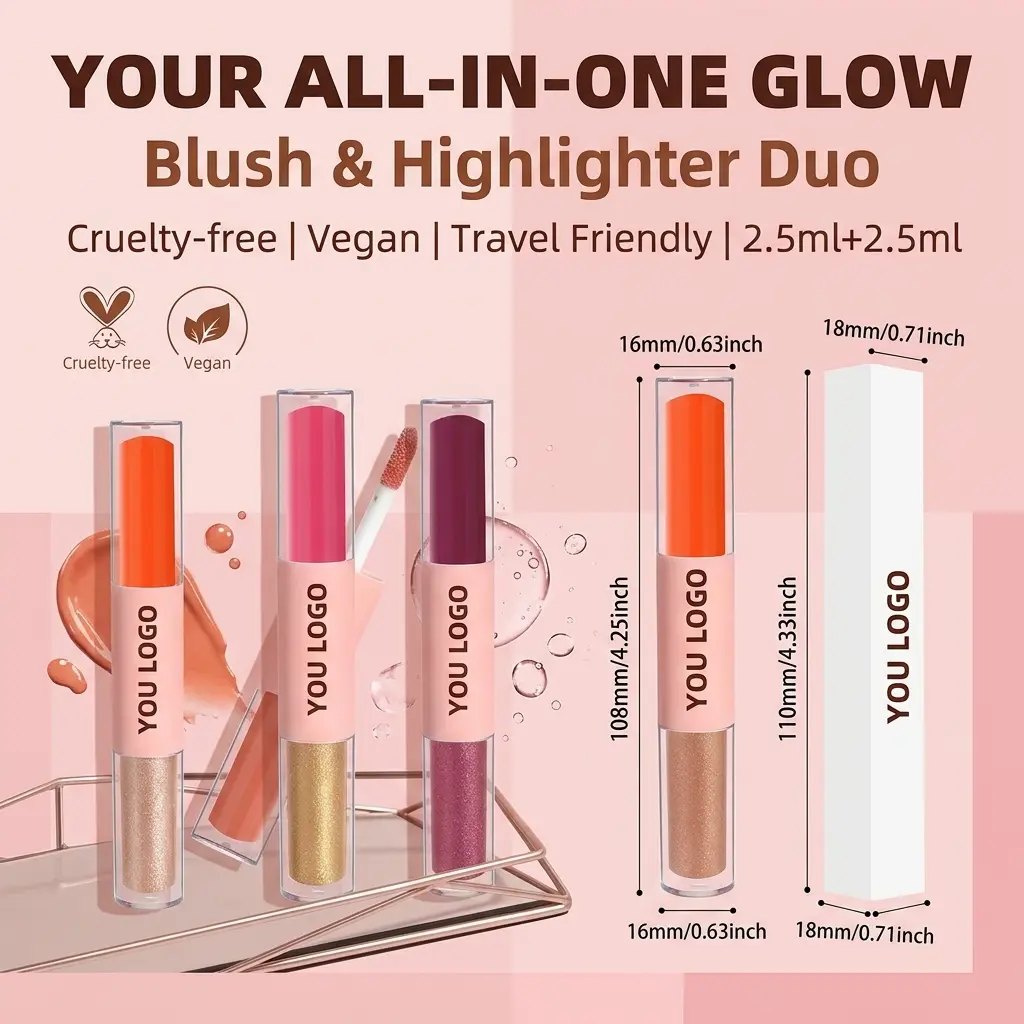 Custom Shimmering Blush & Highlighter Serum OEM Factory, Manufacturer