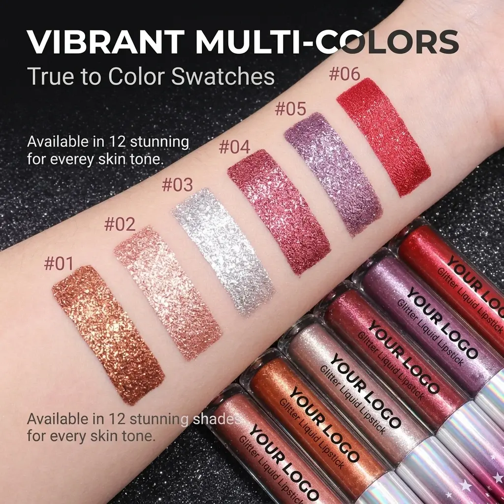 ODM Matte to Glitter Liquid Lipstick Waterproof OEM Manufacturer, Factories