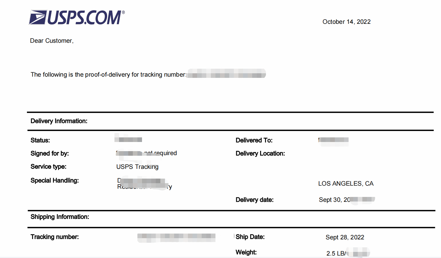 International delivery services