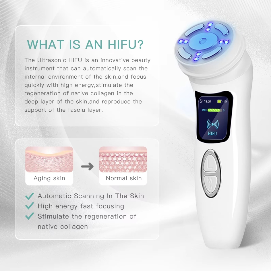 Hifu 4th Facial Wrinkles Removal Ultrasonic RF Skin Tightening Face Massager