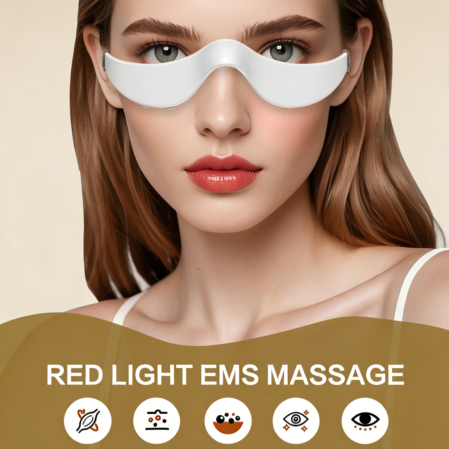 Electric Eye Massager Glasses EMS Technology Under Eye Massager Rechargeable Eye Mask Removing Dark Circles Smoothing Wrinkled