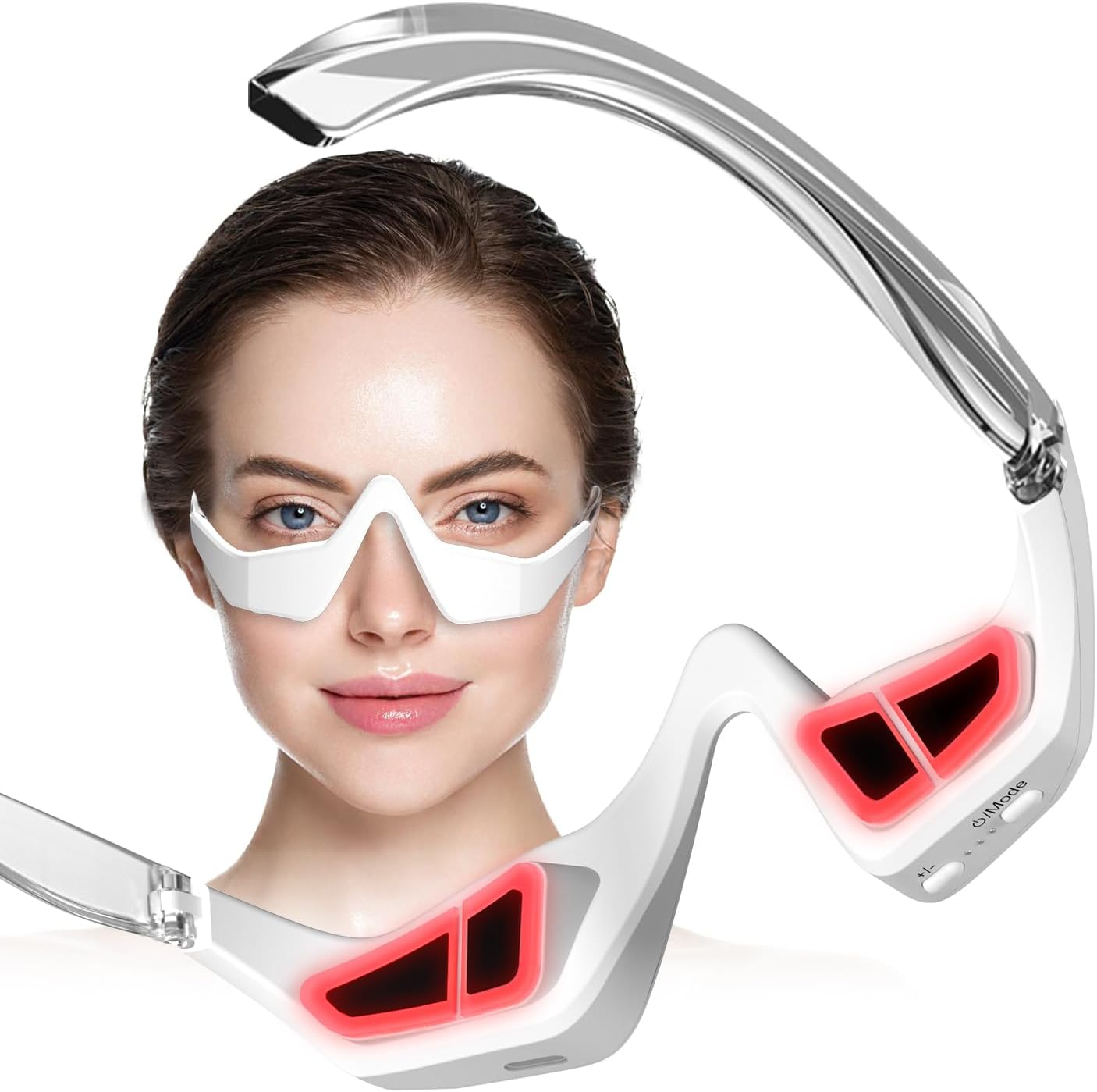 Reducing Dark Circles Eye Pods Massage Red Light Therapy Glasses Under Eye Massager for Puffiness Eye Bags with Microcurrent