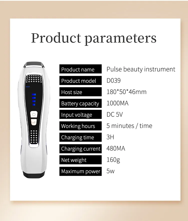 Hot Sales Home Use Micro-Current Firming LED Therapy Anti-Wrinkle Facial Beauty Massager