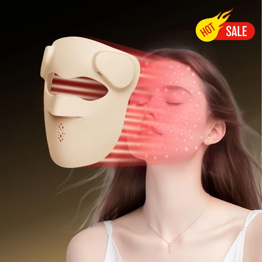 Smart Red Light Therapy Mask 4 Color Liquid Silicone 280 LEDs Rechargeable Beauty Device for Anti Aging Wrinkle Reduction