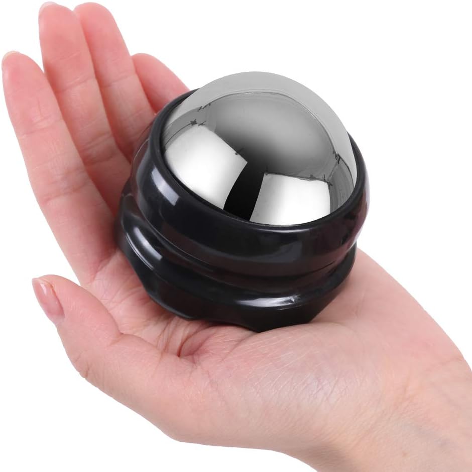 Stainless Steel 2in1 Facial Massage Ball for Face Body &amp; Foot Skin Tightening &amp; Anti-Aging Enhances Serum Absorption
