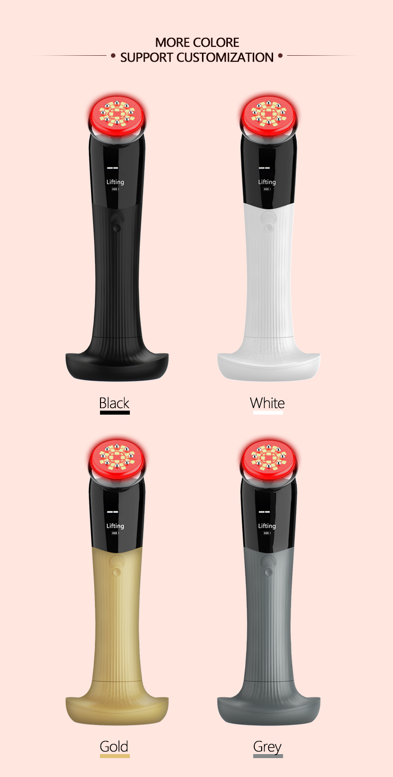Portable Multifunctional Heating Cooling Facial Equipment LED Light Therapy RF Face Lifting EMS Anti-aging Face Massage