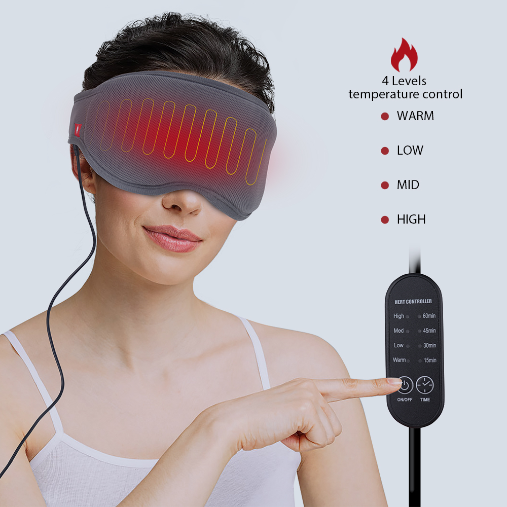 USB Moist Heat Compress Warm Eyemask Fill In Flaxseeds Heated Eye Mask For Puffy Dry Eyes
