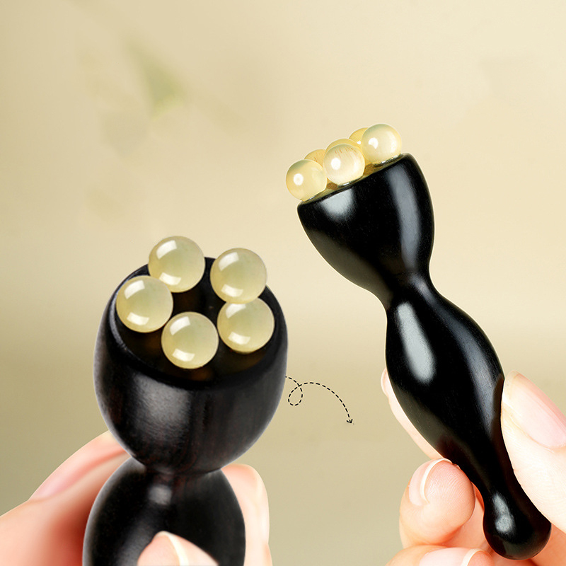 2026 New Blackwood Eye Massage Stick Portable Facial Tool for Eye Bags Dark Circles and Wrinkles Wooden Anti-Aging Beauty Tool