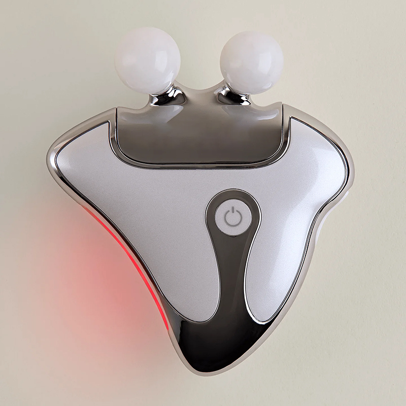 EMS Gua Sha White Jade Facial Massager Portable SPA-Grade Tool for Body LED Vibration Heating Skin Rejuvenation
