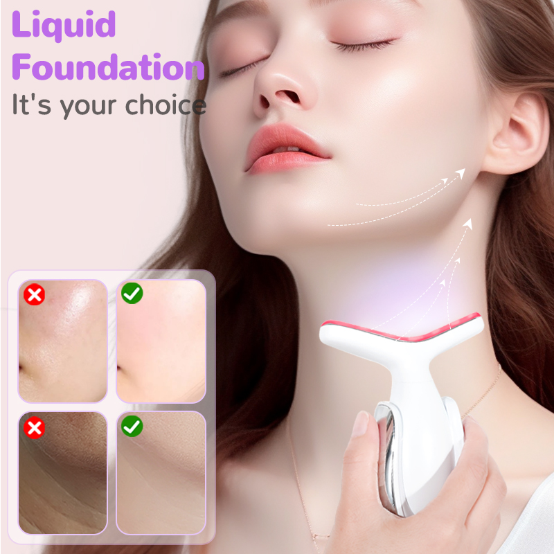 Home Use 4 Color Therapy EMS Face and Neck Lifting Massager Beauty Care Device for Wrinkle Removal and Skin Tightening